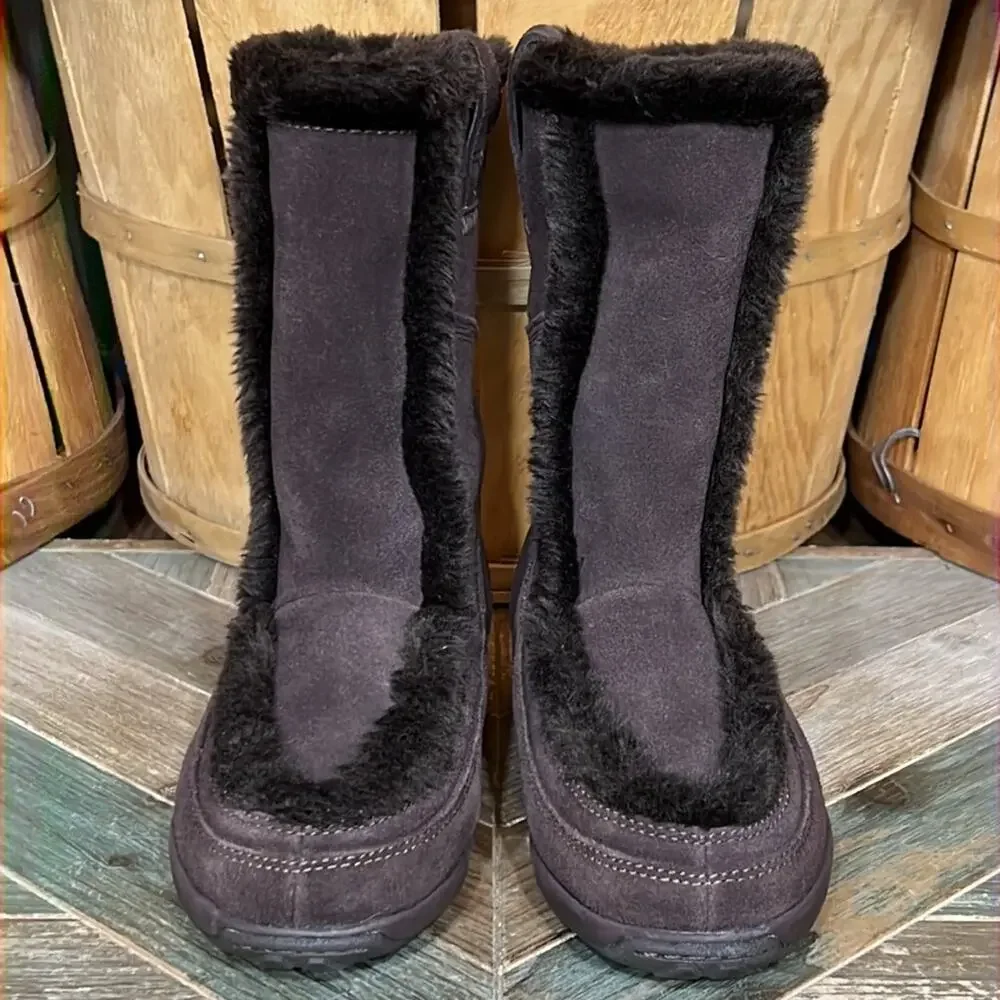 Timberland Mukluk Brown Suede Waterproof Faux Fur Pull On Boots Womens Size 7